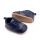 Pantofi bebelusi din piele ecologica cu insertii textile, albastru inchis csbmb3115-1-va18