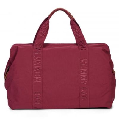 Geanta de infasat Childhome Mommy Bag Signature Urban Burgundy ERFCH-CWMBBSUBU