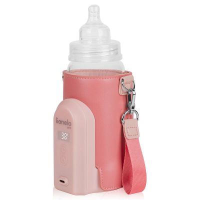 Incalzitor biberoane, Lionelo, ThermUp Go Evo, Portabil, Cu 5 niveluri de incalzire, Cu buton Safety Control, Mentinere caldura pana la 9h, Incarcare USB, Roz BYNLOC-THERMUP_GO_EVO_CORAL_PINK