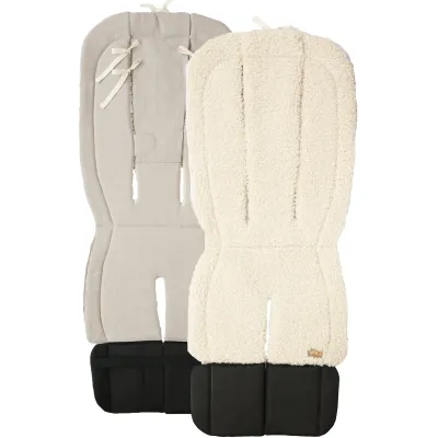 Insert Husa Carucior Sport Cu 2 Fete, Tesatura Teddy Crem Si In Gri Deschis Pjbinsert-prl-4-1
