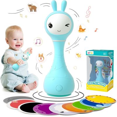 Alilo Smarty Bunny - Iepuras interactiv pentru bebelusi, albastru, RO/EN BKFR1/Blue