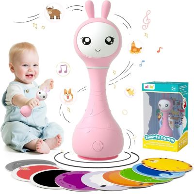 Alilo Smarty Bunny - Iepuras interactiv pentru bebelusi, roz, RO/EN BKFR1/Pink