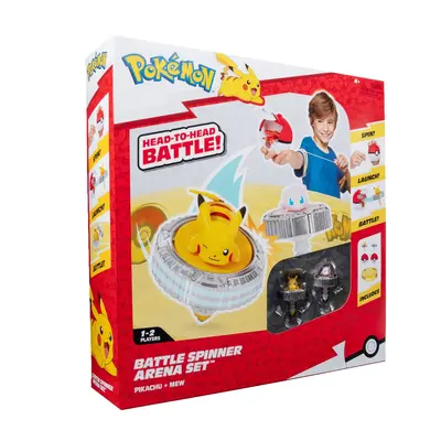 Pokemon - Set de joaca Battle Spinner cu doua figurine (Pikachu #1, Mew, Poké Ball, & Poké Ball) BKFPKW4403