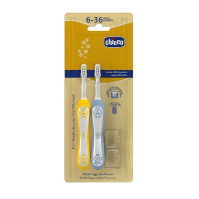 Periuta de dinti copii Chicco, set 2 bucati, indigo + mustar, 6-36 luni CHC1208211-7