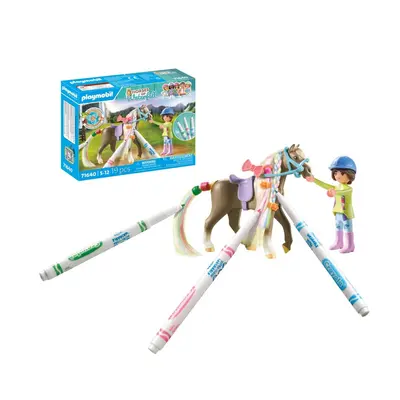 Playmobil - Cal cu par si creioane Crayola ARTPM71640