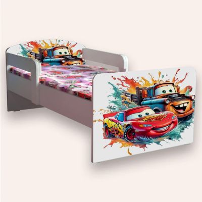 Pat Cars (Fulger Mcqueen Si Bucsa) 2-12 Ani Cu Manere Cu Saltea Inclusa 160x80 Cmg49440805486932