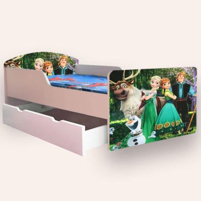 Pat fete Frozen Varianta 2 Mare 2-12 Ani Cu Sertar Cu Saltea Inclusa 160x80 Cmg49440581976404