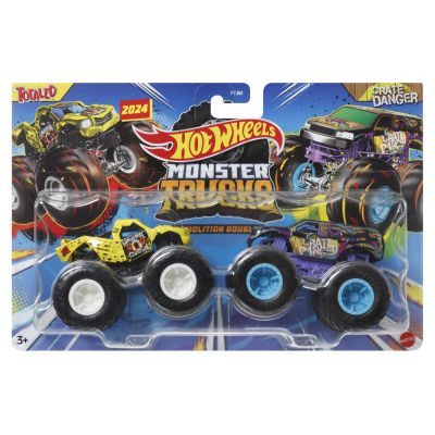 HOT WHEELS MONSTER TRUCK SET 2 MASINI TOTALED SI CRATE DANGER SCARA 1 LA 64 VIVMTFYJ64_HWN57
