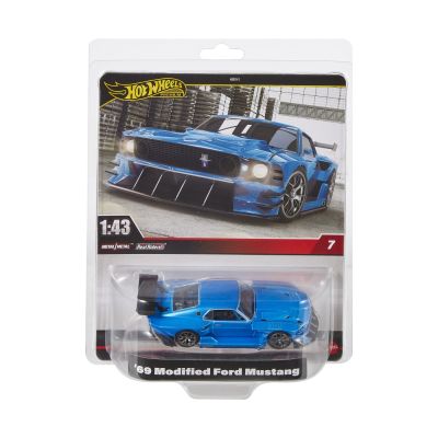 HOT WHEELS PREMIUM REAL RIDERS MASINUTA METALICA MODIFIED FORD MUSTANG 69 SCARA 1:43 VIVMTHMD41_HWT04