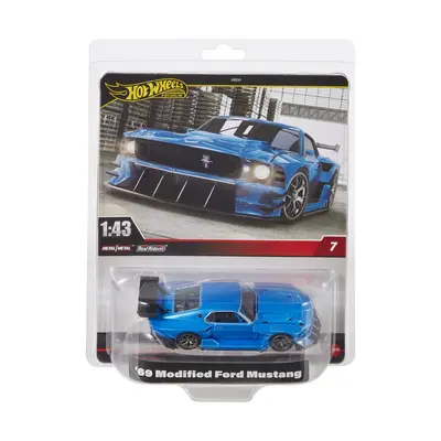 HOT WHEELS PREMIUM REAL RIDERS MASINUTA METALICA MODIFIED FORD MUSTANG 69 SCARA 1:43 VIVMTHMD41_HWT04