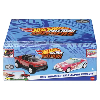 HOT WHEELS SET 2 MASINUTE METALICE PULL BACK GMC HUMMER EV SI ALPHA PURSUIT 1:43 VIVMTHPR91_HWH55