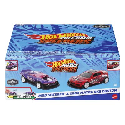 HOT WHEELS SET 2 MASINUTE METALICE PULL BACK MOD SPEEDER SI 2004 MAZDA RX8 CUSTOM 1:43 VIVMTHPR91_HWH53
