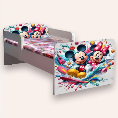 Pat fete Mickey Si Minnie Mic 2-8 Ani Cu Manere Cu Saltea Inclusa 140x70 Cmg49440461619540
