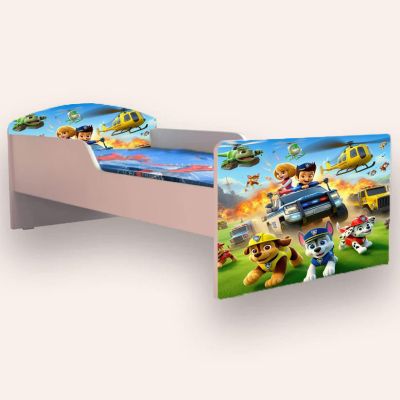 Pat copii Paw Patrol Varianta 3 Mic 2-8 Ani Simplu Cu Saltea Inclusa 140x70 Cmg49440644759892