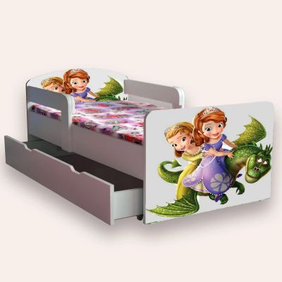 Pat fete Sofia 2 Mare 2-12 Ani Cu Manere, Sertar Si Saltea Inclusa 160x80 Cmg50494547460436