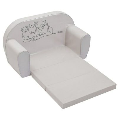 Canapea extensibila, New Baby, Din spuma, Husa din bumbac certificat Oeko-Tex Standard 100, 42x78x35 cm, 9 luni-5 ani, Lion BYN55574