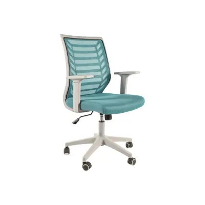 Scaun birou egonomic SL Q320, mesh, mecanism inclinare, baza polipropilena, suport lombar, roti cauciucate, 90 kg, albastru/gri DRM10378