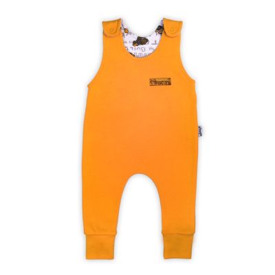 Salopeta de bumbac 100% (181024) Colectia "Big Trucks" 2021 Galbena Marimea 62 PMICNICOL-181024-62
