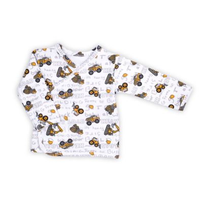 Tricou cu maneca lunga 100% bumbac (181005) Colectia "Big Trucks" 2021 Alb Marimea 68 PMICNICOL-181005-68