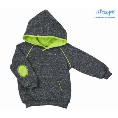 Hanorac de bumbac Nicol Gri/Verde (155279) Marime 80 (9-12 luni) PMICNICOL-155279-80
