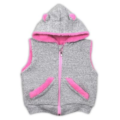 Vesta de bumbac cu interior polar (14475B) Nicol "Myszka" Gri/Roz Mar. 68 PMICNICOL-14475B-68
