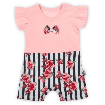 Romper de vara cu maneca scurta (184152) Nicol Nana Flori/Dungi/Roz mar. 80 PMICNICOL-184152-80