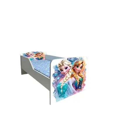 Pat Pentru Fete Ana Si Elsa 2-16 Ani, Sleepy, Cu Saltea SafeNest 180x80 Cm Inclusa Ptv6636
