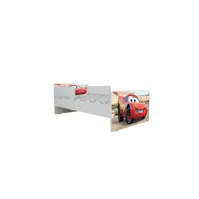 Pat Copii Cars Cu Paravane Dubla Protectie si Cu Saltea SafeNest 140x70 Cm  Ptv6978