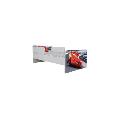 Pat Copii Cars 2 Cu Paravane Dubla Protectie si Cu Saltea Inclusa 140x70 Cm  Ptv6999