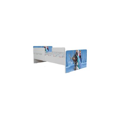 Pat Copii Frozen Cu Paravane Dubla Protectie si Cu Saltea Inclusa 180x80 Cm  Ptv7022