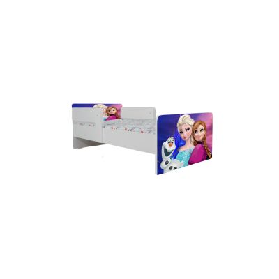 Pat Pentru Fete 2-12 Ani Frozen 3, Cu Dubla Protectie Si Saltea 160x80 Cm Ptv7059