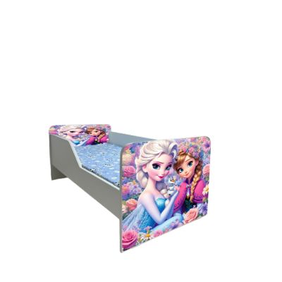 Pat Pentru Fete 2-12 Frozen Flowers, Model Sleepy Cu Saltea 160x80 Cm Ptv6575