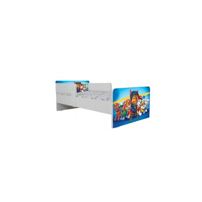 Pat Copii Paw Patrol Blue Cu Paravane Dubla Protectie si Cu Saltea Inclusa 160x80 Cm  Ptv7180