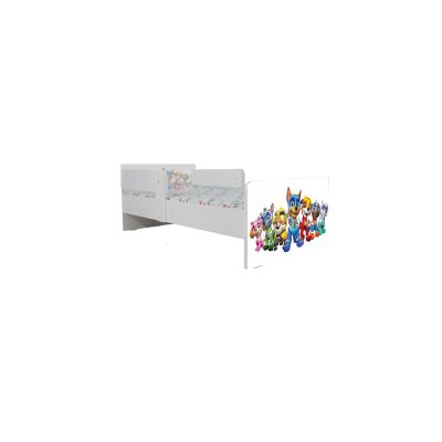 Pat Copii 2-16 Paw Patrol White Cu Paravane Dubla Protectie si Cu Saltea Inclusa 180x80 Cm  Ptv7217
