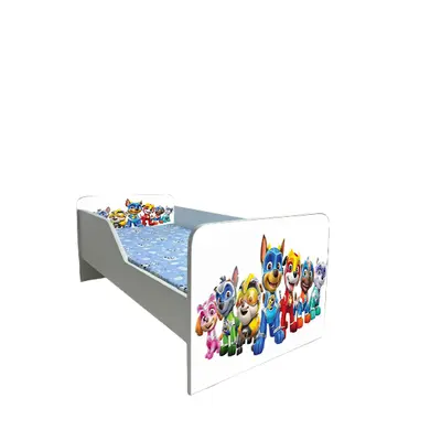 Pat Copii Paw Patrol White Model Sleepy 2-16 ani Cu Saltea SafeNest 180x80 Cm Ptv6659