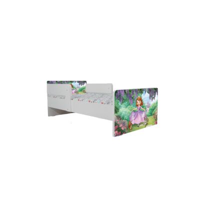 Pat Copii 2-16 ani Sofia Cu Dubla Cu Paravane Dubla Protectie si Cu Saltea Inclusa 180x80 Cm Ptv6790
