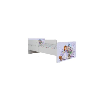 Pat Copii Sofia 1 Cu Paravane Dubla Protectie si Cu Saltea Inclusa 140x70 Cm  Ptv7265