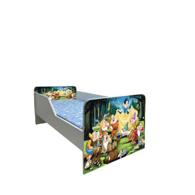Pat Copii Alba Ca Zapada Model Sleepy 2-12 ani Cu Saltea Inclusa 160x80 Cm  Ptv5730