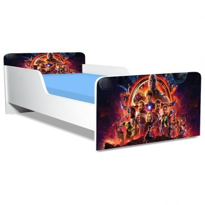 Pat Copii Avengers Model Creativ 2-6 ani Cu Saltea Inclusa 130x60 Cm  Ptv5001