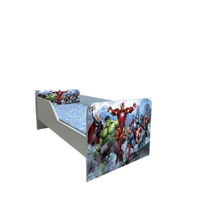Pat Copii Avengers Model Sleepy 2-8 ani Cu Saltea Inclusa 140x70 Cm  Ptv5839