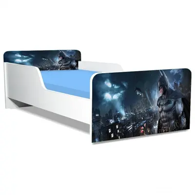 Pat Copii Batman Model Creativ 2-12 ani Cu Saltea SafeNest 160x80 Cm  Ptv5042