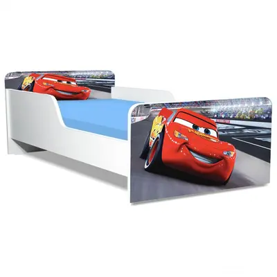 Pat Copii Cars 2 Model Creativ 2-16 ani Cu Saltea SafeNest 180x80 Cm  Ptv5060