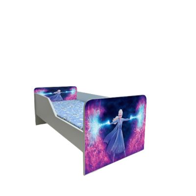 Patut Pentru Fetite 2-6 Ani Frozen, Model Sleepy, Cu Saltea De 130x60 Cm Ptv5681