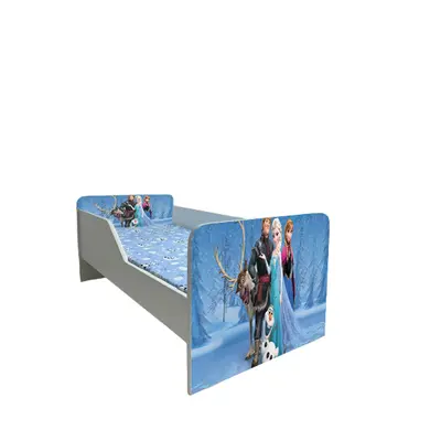Patut Pentru Fetite 2-8 Ani Frozen 1, Model Sleepy, Cu Saltea SafeNest de 140x70 Cm Ptv5962