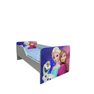 Pat Pentru Fete 2-12 Ani Frozen 3, Model Sleepy, Cu Saltea SafeNest 160x80 Cm Ptv6013
