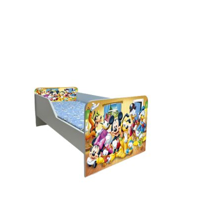 Pat Copii Mickey Si Prietenii Model Sleepy 2-6 ani Cu Saltea Inclusa 130x60 Cm  Ptv6071