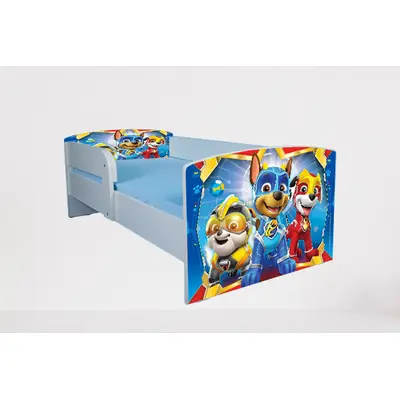 Patut Pentru Copii 2-6 Ani Paw Patrol Space, Cu Protectie Si Saltea SafeNest 130x60 Cm Inclusa Ptv4685