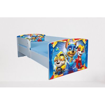 Pat Pentru Copii 2-12 Ani Paw Patrol Space, Cu Protectie Si Saltea De 160x80 Cm Ptv4693