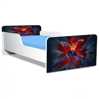 Pat Copii Spiderman 5 Model Creativ 2-16 ani Cu Saltea SafeNest 180x80 Cm  Ptv5541