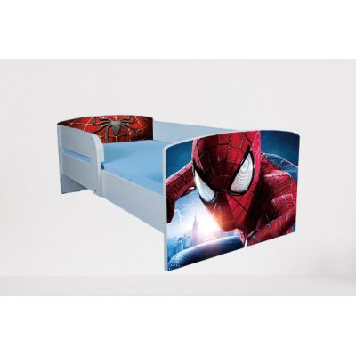 Patut pentru copii 2-8 ani Spiderman 5, Cu Protectie si saltea de 140x70 Cm inclusa Ptv4791